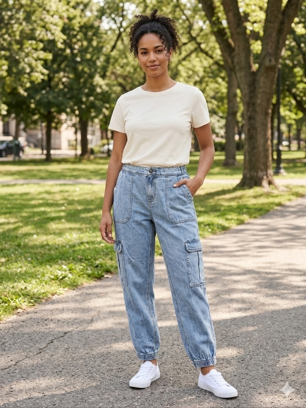 Reitmans Denim Cargo Joggers